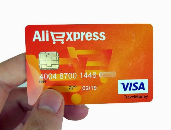 cartão pré-pago Visa Aliexpress