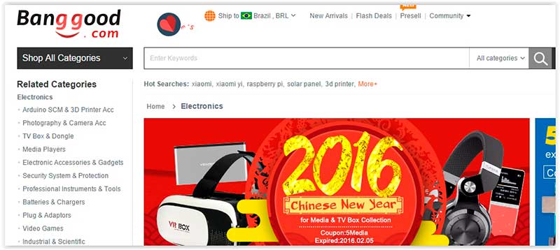 banggood melhores sites da china 